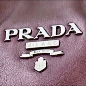 Prada Silver-Logo Leather Accent in Burgundy